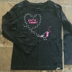 Long sleeved black shirt.